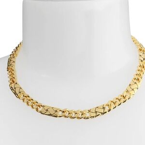 Kurt Geiger London Crystal Quilted Chain Collar Necklace New